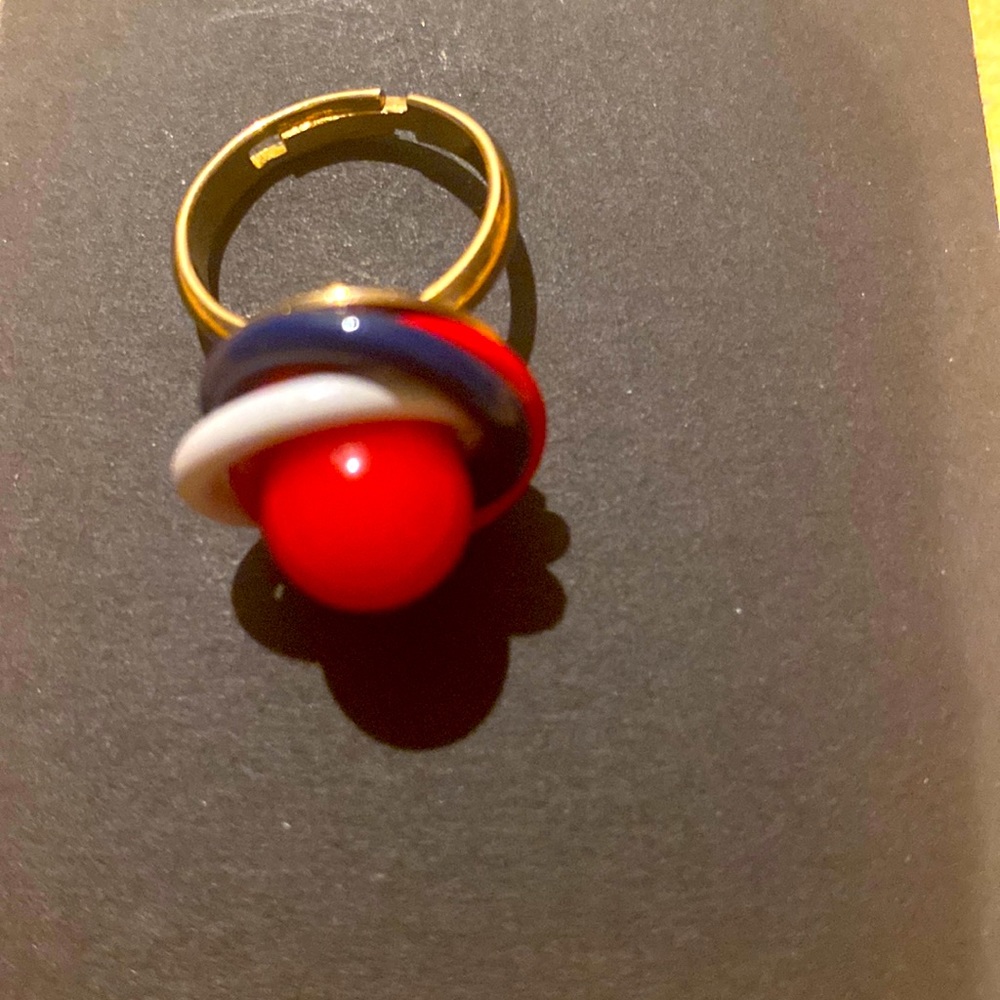 Red white and blue ring adjustable